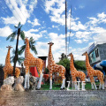 Customized large fiberglass resin animal giraffe statue for garden decoration